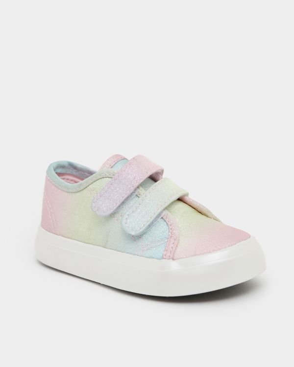 Baby Girls Pearlised Canvas Shoes (Size 4 Infant-8)