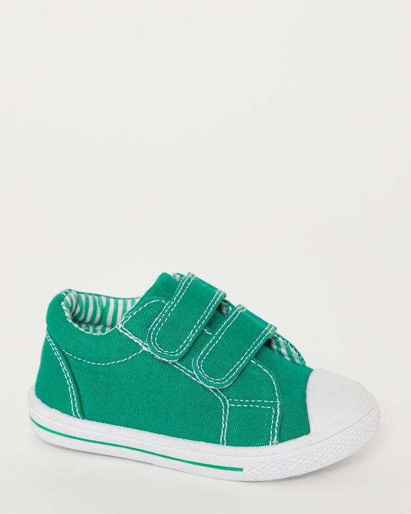 Baby Boys Green Strap Canvas Shoes