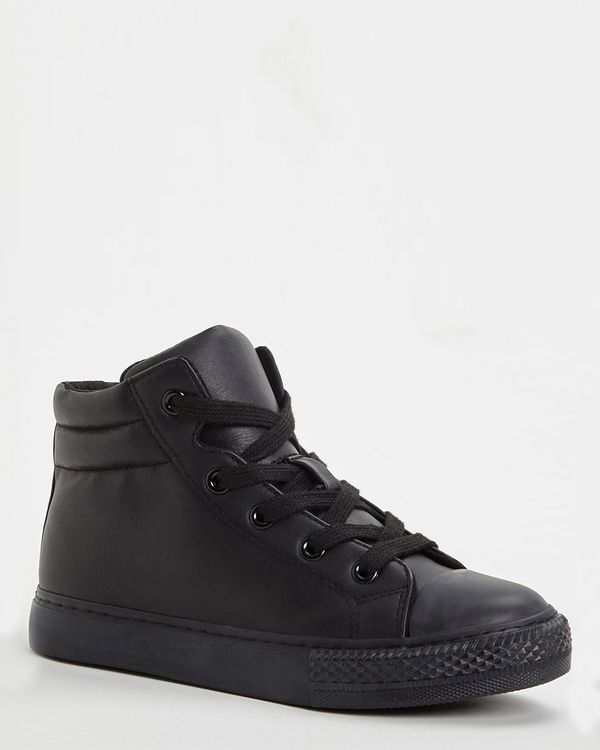 Back To School PU High Top Trainers