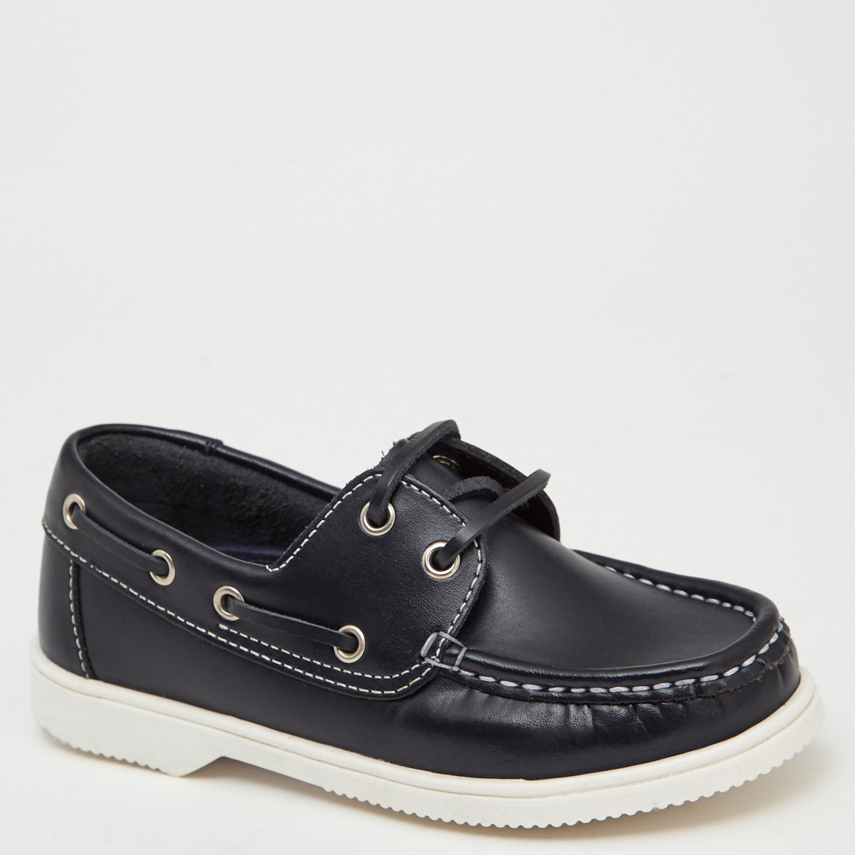 Navy Older Girls Leather Loafers