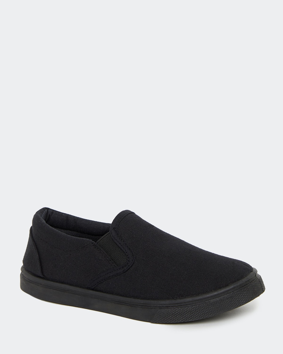 Dunnes Stores | Black Back To School Canvas Slip On Shoes