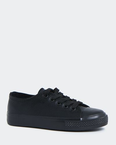 Dunnes Stores | Black Back To School PU Toe Cap Shoes