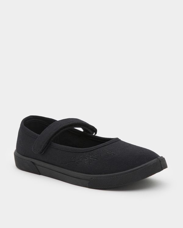 Dunnes Stores | Black Canvas Mary Jane Shoes (Size 8-4)