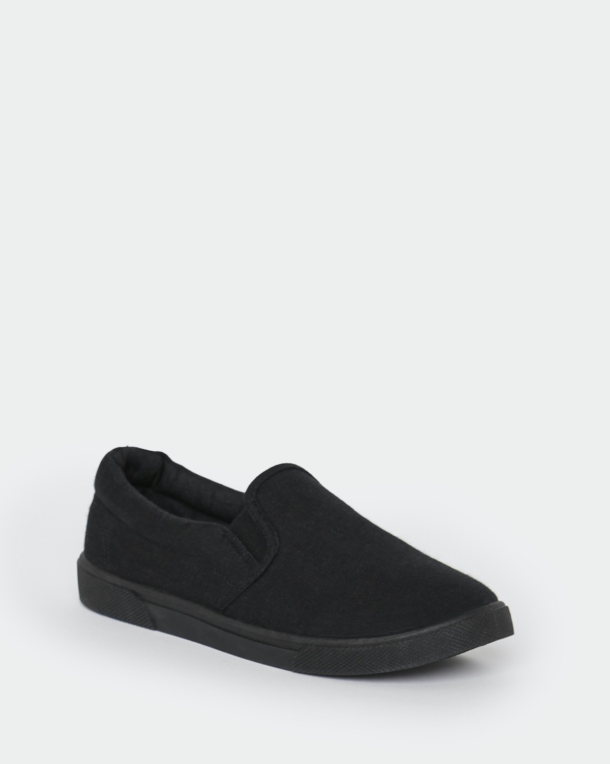 Dunnes Stores | Black Canvas Slip On Shoes (Size 8-5)