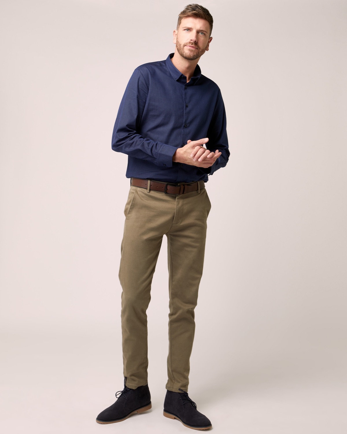 Dunnes Stores | Khaki Tapered Fit Ultra Stretch Chino Trousers