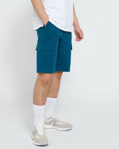 Regular Fit Linen and Cotton Blend Cargo Shorts thumbnail