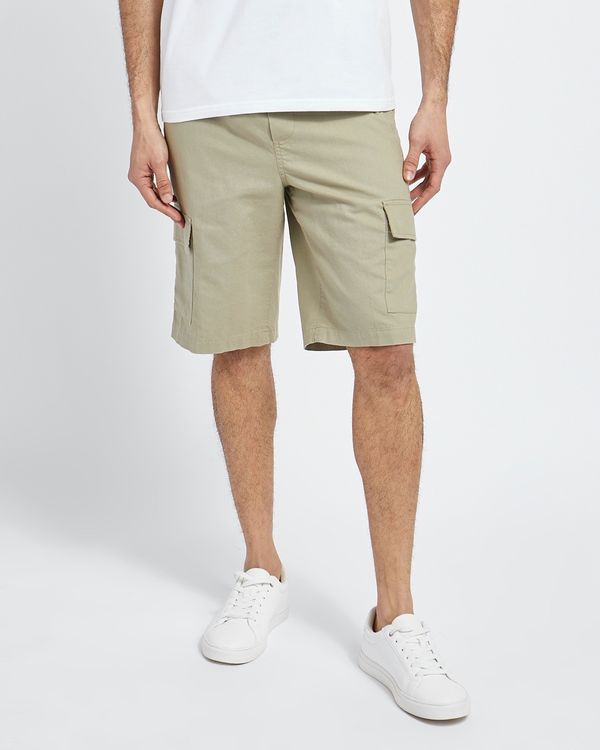 Regular Fit Linen Cargo Shorts