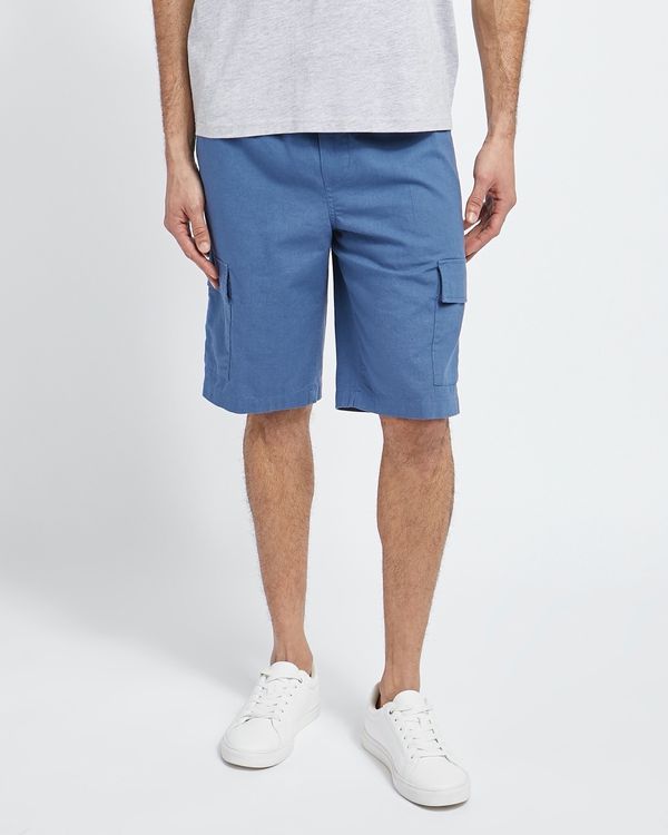 Regular Fit Linen Cargo Shorts