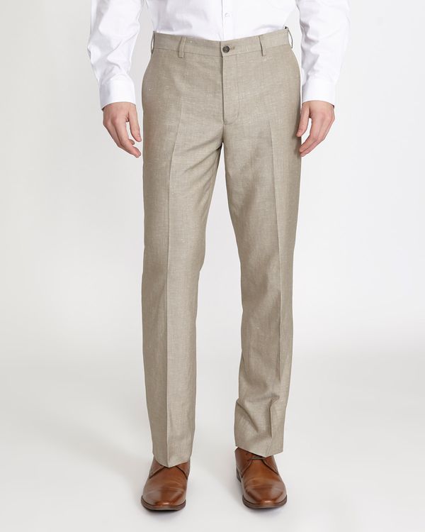 Linen Blend Stone Suit Trouser