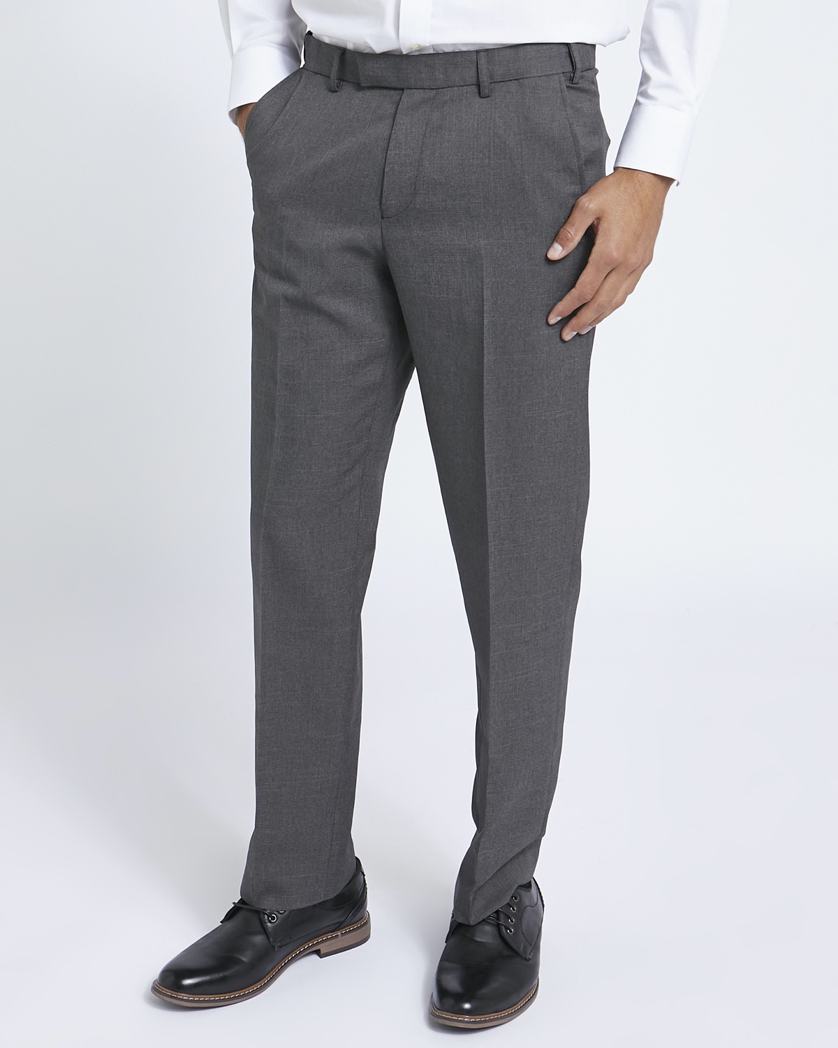 Limehaus | Men's Silver Grey Cropped Suit Trousers | Suit Direct