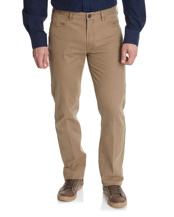 Regular Fit Stretch Cotton Twill Trousers