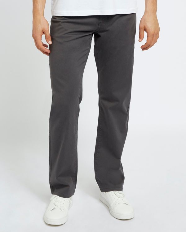 Straight Fit 5 Pocket Twill Trousers