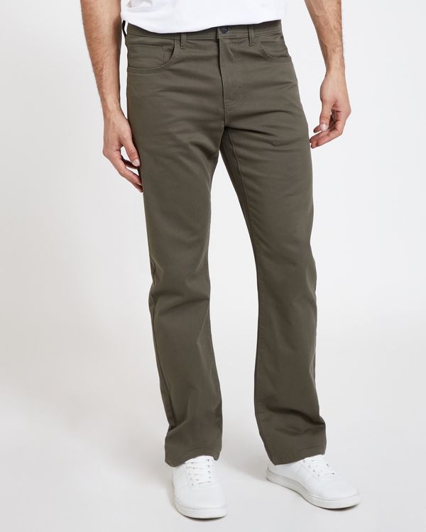 Straight Fit 5 Pocket Twill Trousers
