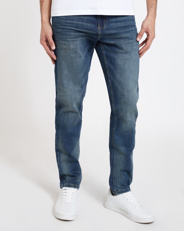 Tapered Fit Vintage Denim Jeans