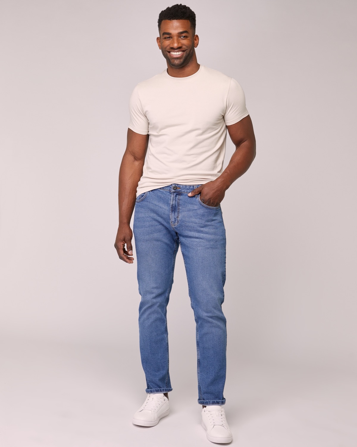 Dunnes Stores | Medium-denim Straight Fit Stretch Jeans