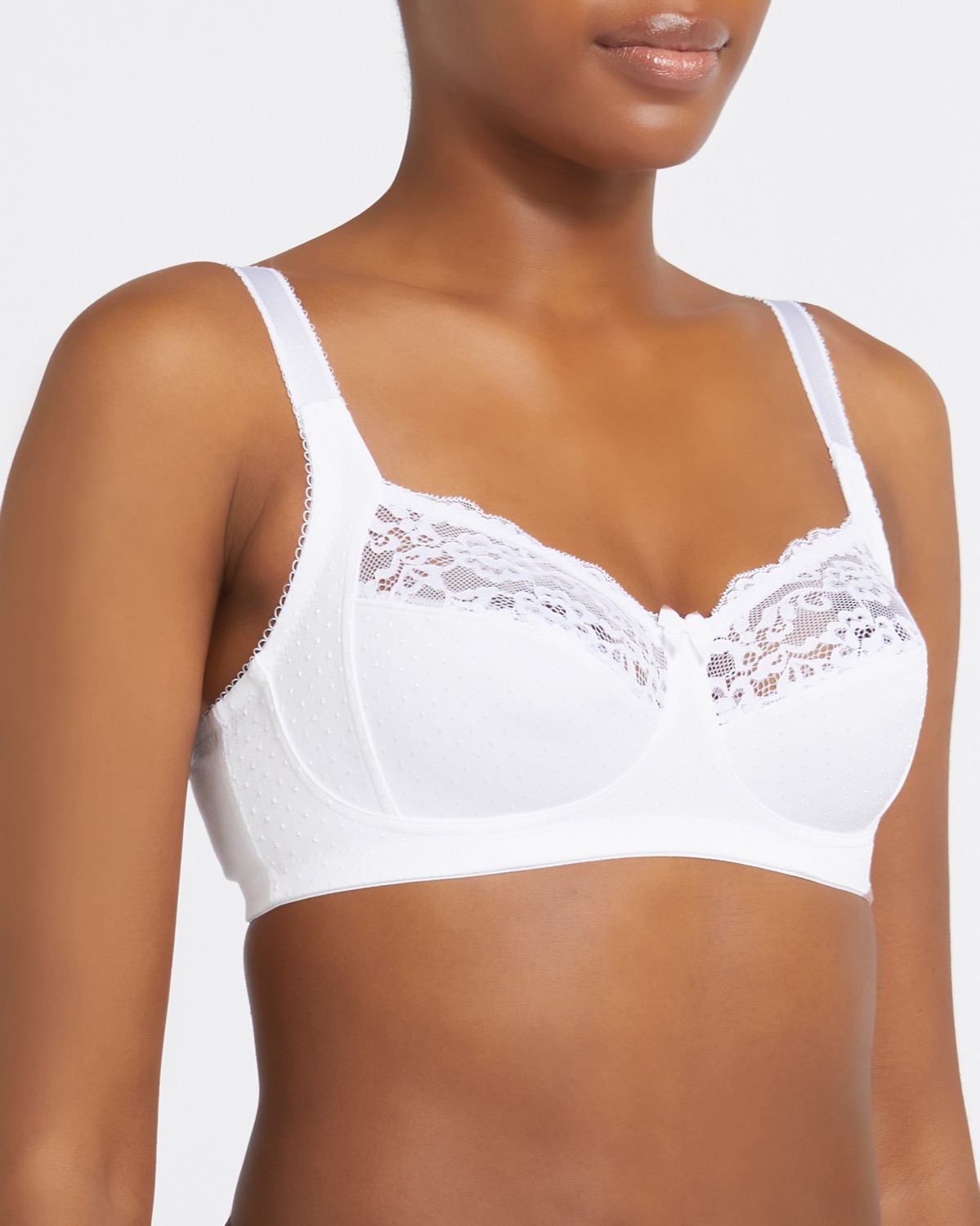 Dunnes Stores  White Cotton Rich Total Support Bra