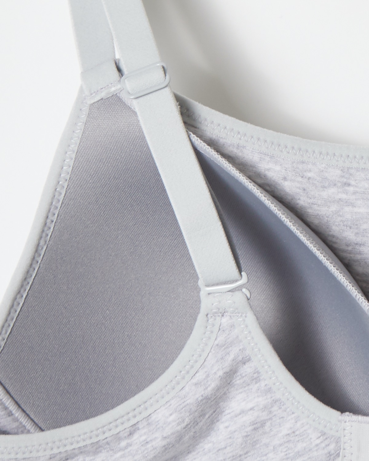 Dunnes Stores  Grey-marl Non-Wired Cotton Cami Bra