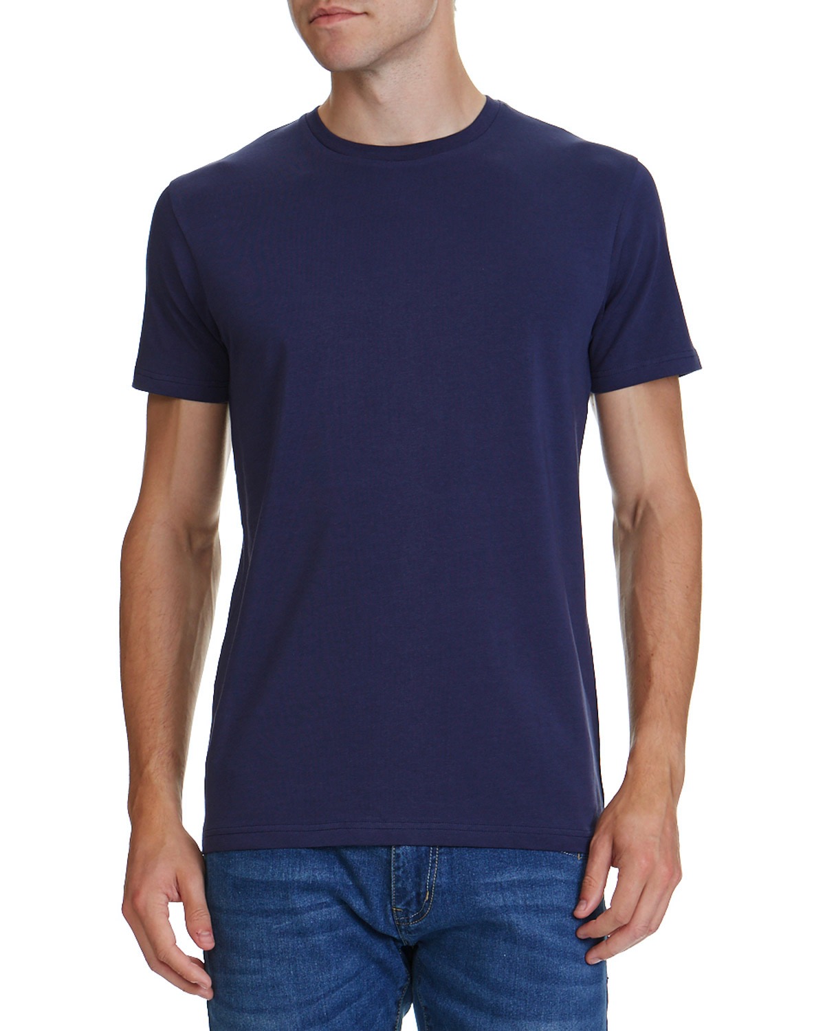 Dunnes Stores | Navy Slim Fit Crew Neck Stretch T-Shirt