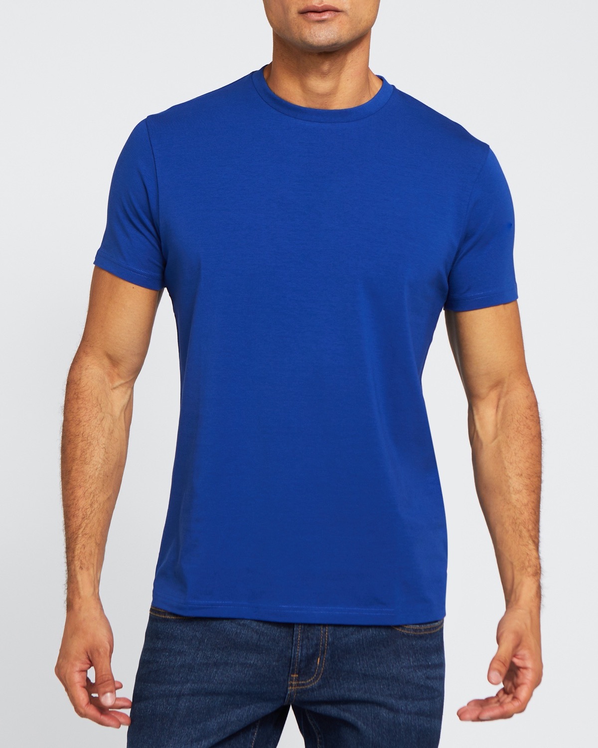 Dunnes Stores | Royal-blue Slim Fit Crew Neck Stretch T-Shirt