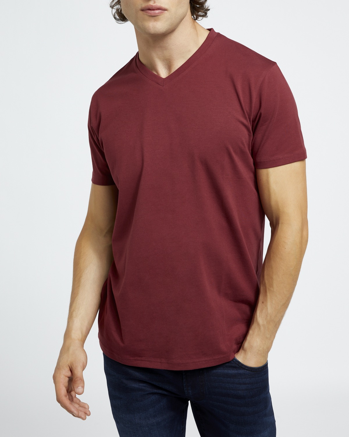 plain maroon t shirt v neck