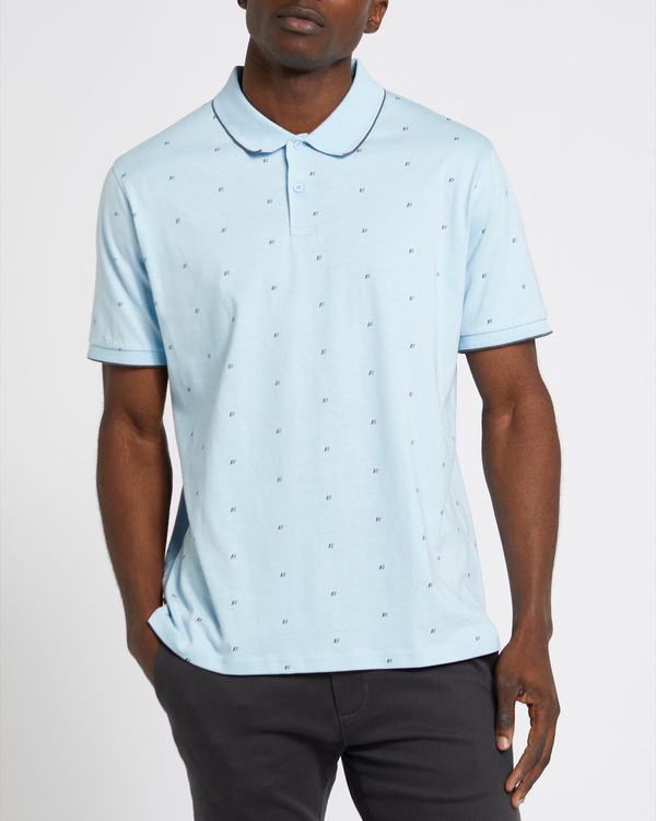 Dunnes Stores | Light-blue Printed Polo Shirt