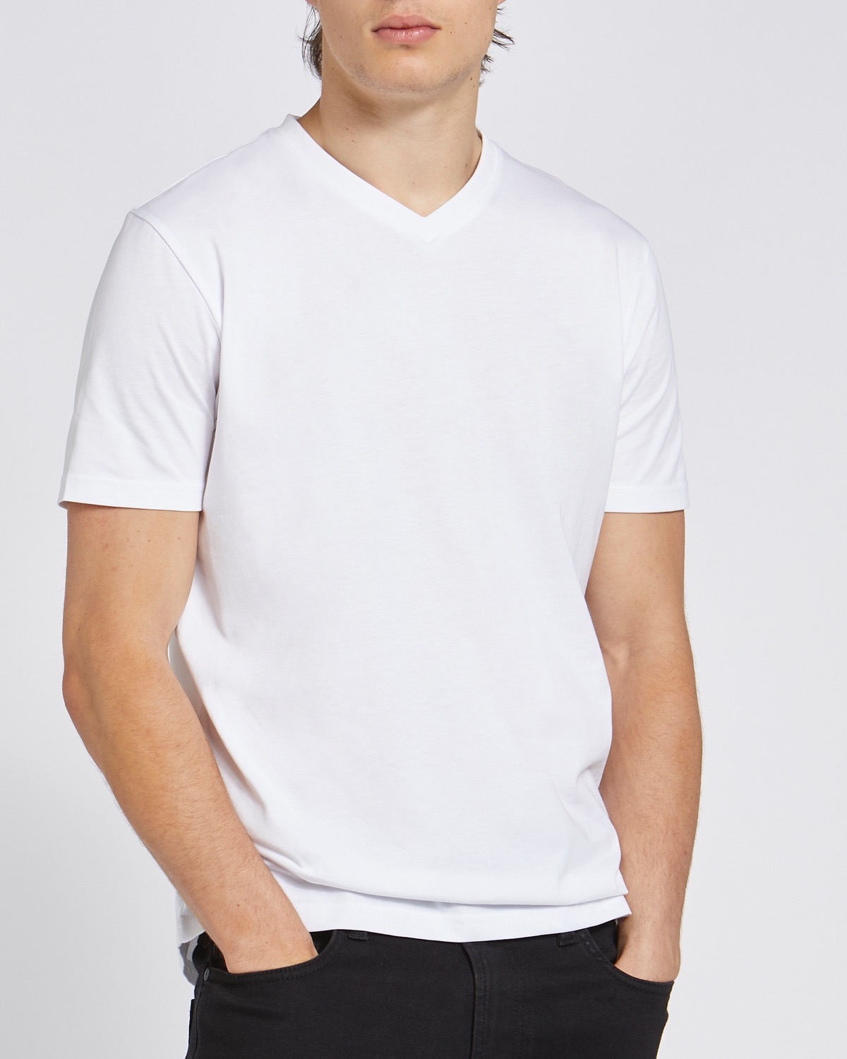 Dunnes Stores | Optic-whit Regular Fit V-Neck T-Shirt