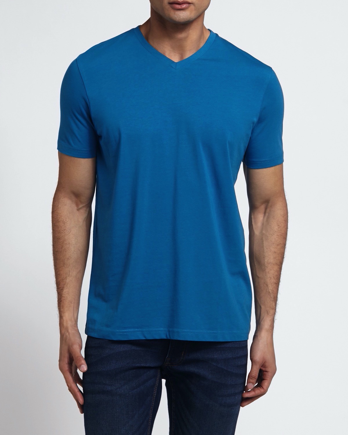 Dunnes Stores | Teal Regular Fit Mens V-Neck T-Shirt