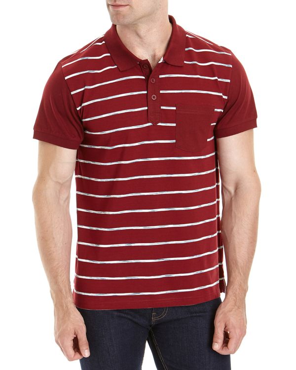 Tailored Fit Space Dye Stripe Polo