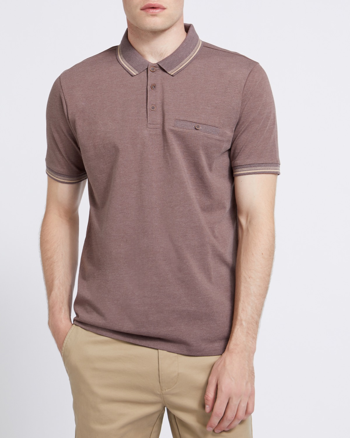 Dunnes Stores | Brown Regular Fit Plain Jersey Polo