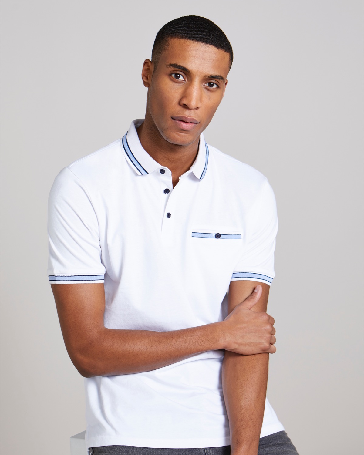 Dunnes Stores | White Regular Fit Plain Jersey Polo