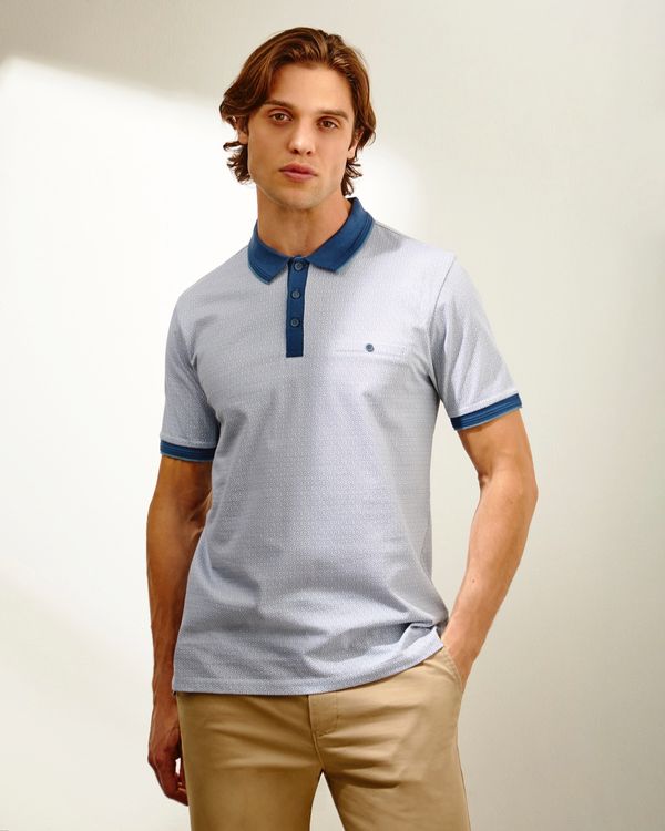 Dunnes Stores | Blue Regular Fit Printed Polo