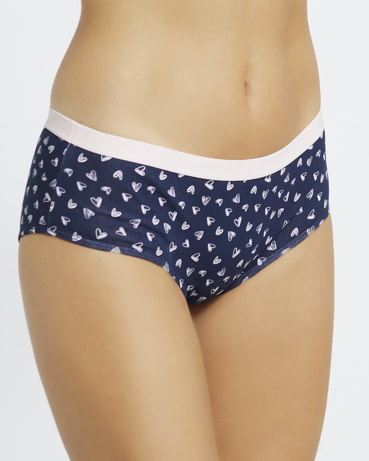 Buy Navy Blue/White Short Cotton Rich Knickers 4 Pack from Next France