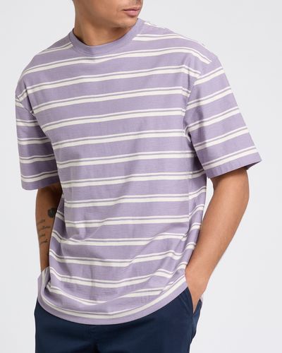 Relaxed Fit Slub Cotton Striped T-Shirt