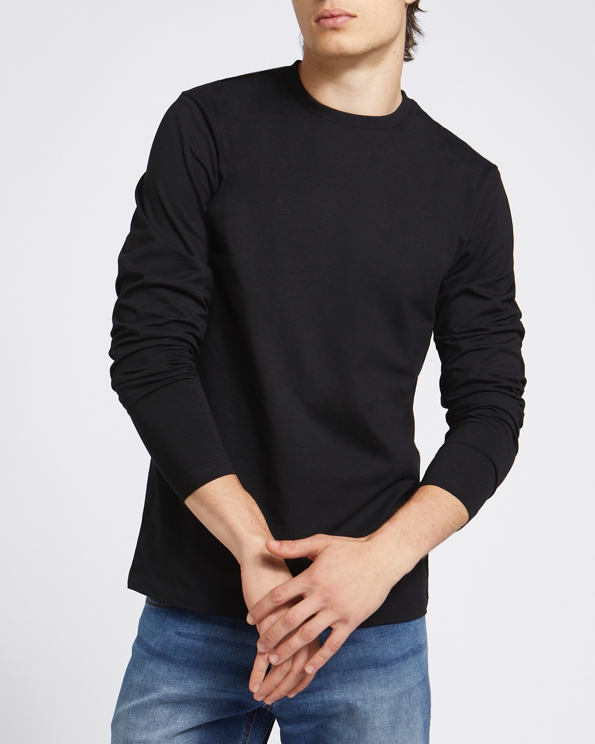 Dunnes Stores | Black Long-Sleeved Stretch T-Shirt