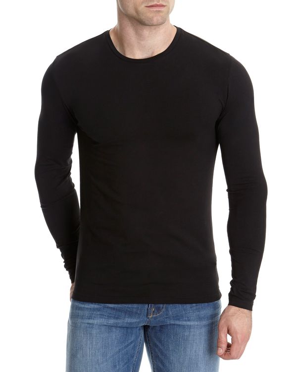 Dunnes Stores | Black Regular Fit Long Sleeve Stretch T-Shirt