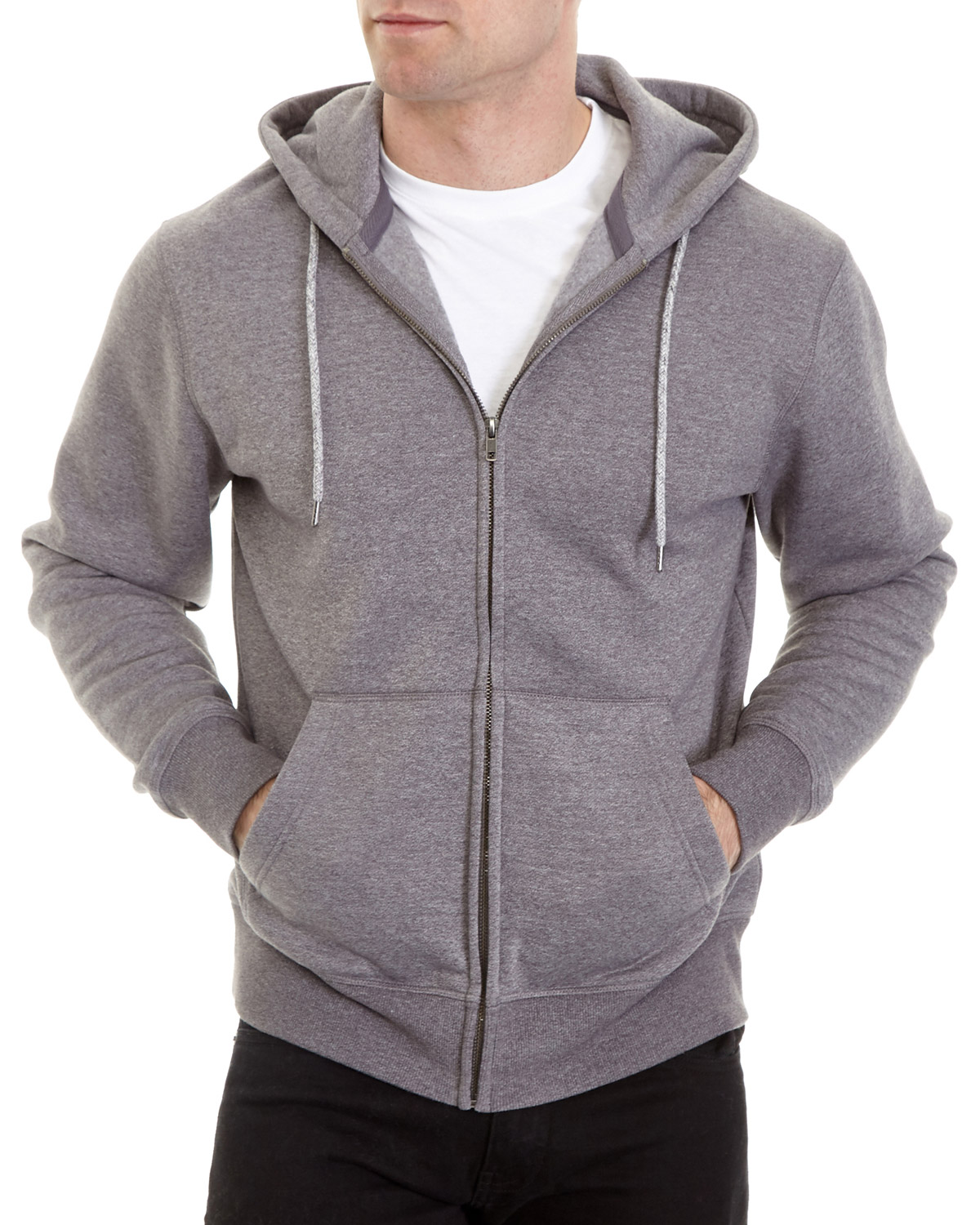Dunnes Stores | Grey Regular Fit Marl Zip Through Hoodie