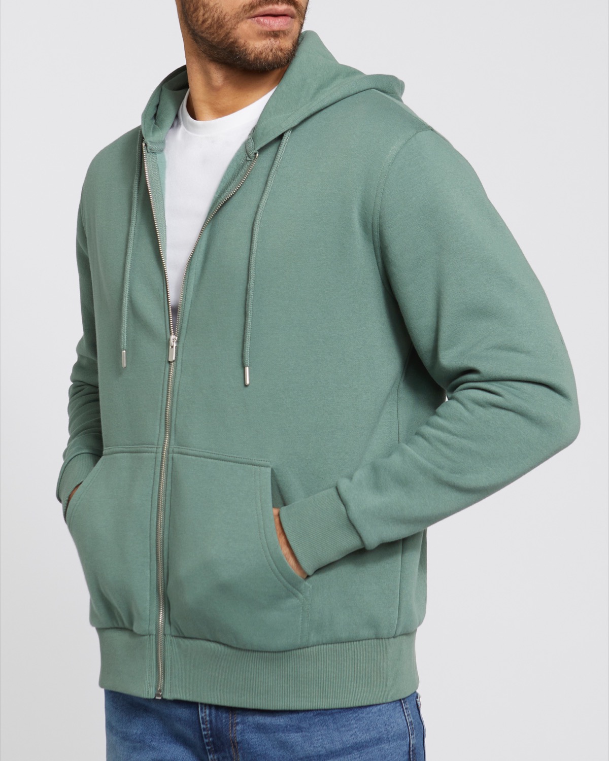 Dunnes Stores  Dark-green Regular Fit Zip-Through Hoodie