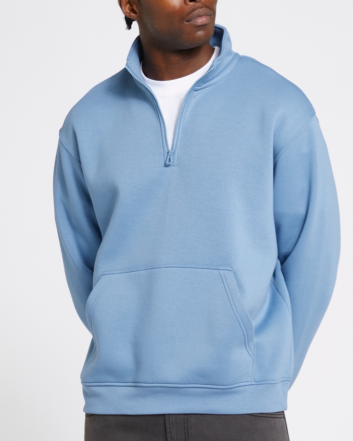 Dunnes Stores  Blue Relaxed Fit Half Zip Sweatshirt