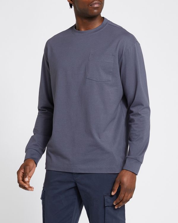 Cotton Long-Sleeved Pocket T-Shirt