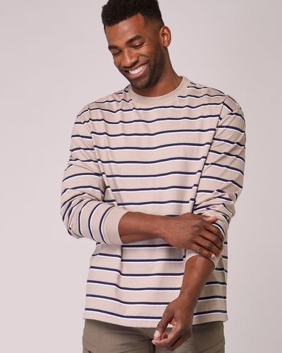 Long-Sleeved Striped Cotton Top