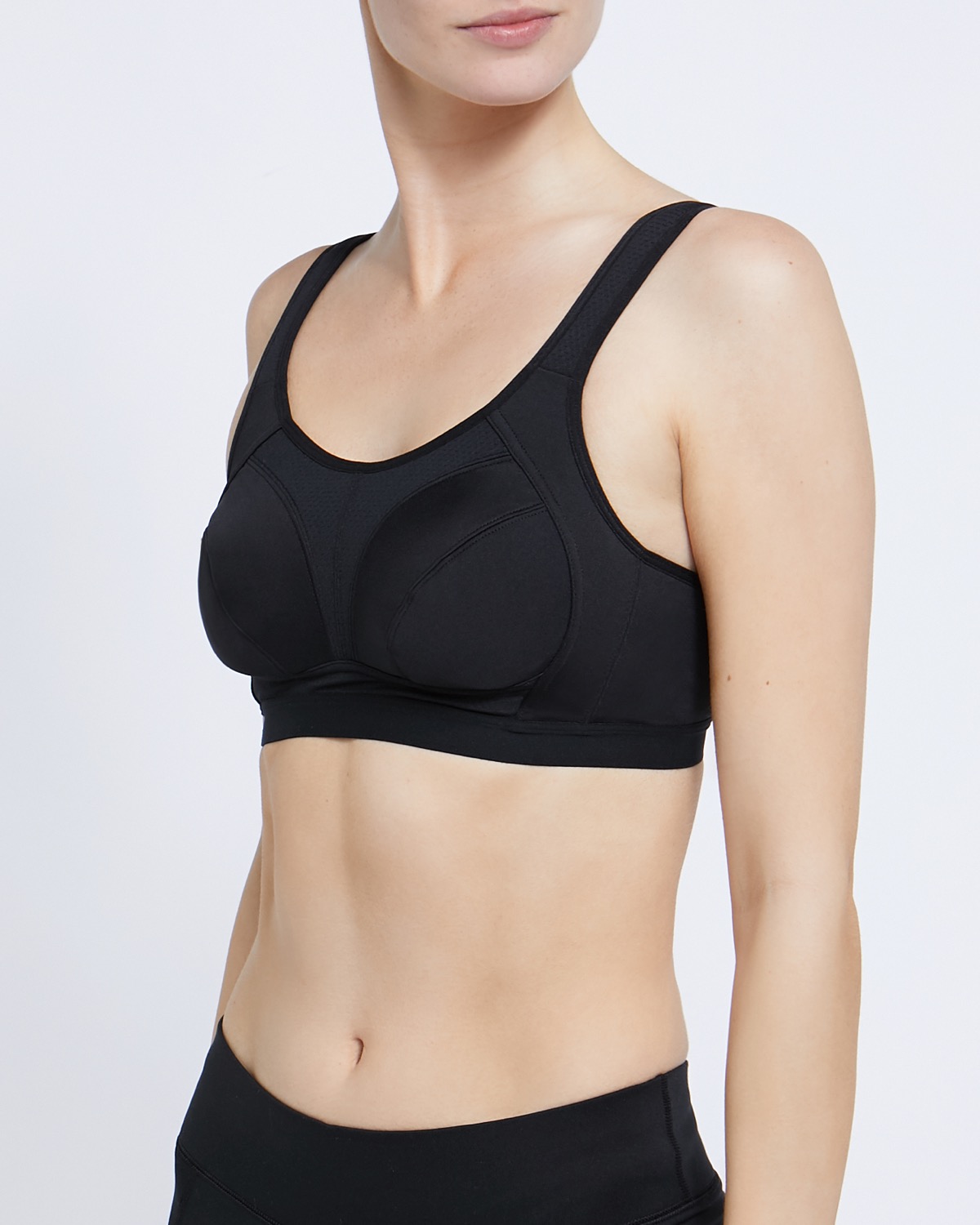 Dunnes Stores  Black-white Support Non Wired Sports Bra - Pack Of 2