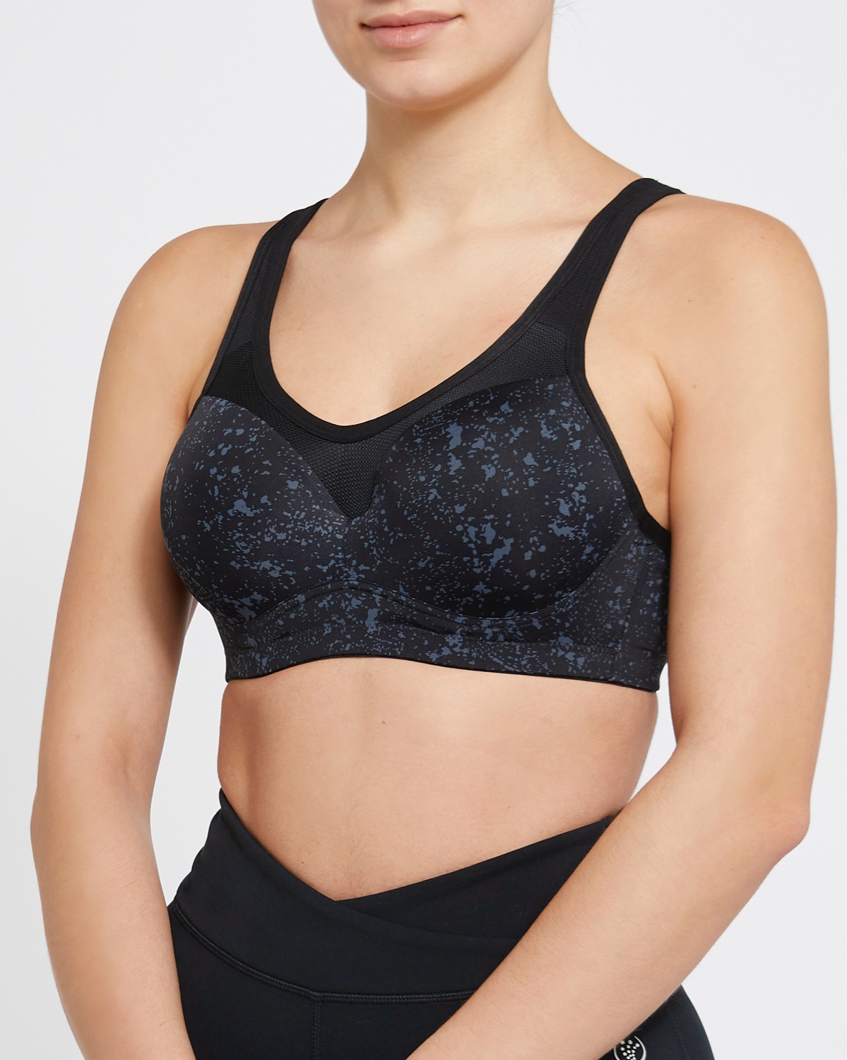 Dunnes Stores  Black-print High Impact Underwired Sports Bra