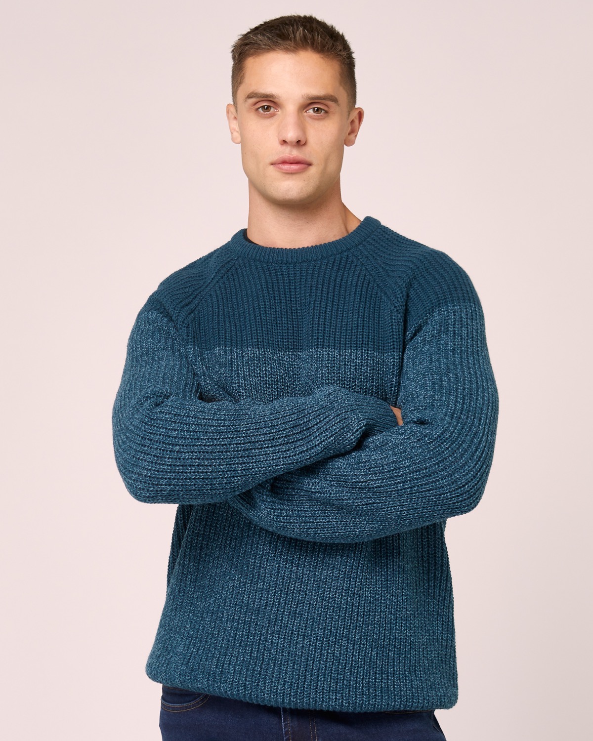 Dunnes Stores | Petrol Ribbed Knit Crew Neck Jumper