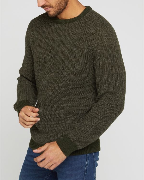 Dunnes Stores | Khaki Ribbed Knit Crew Neck Jumper