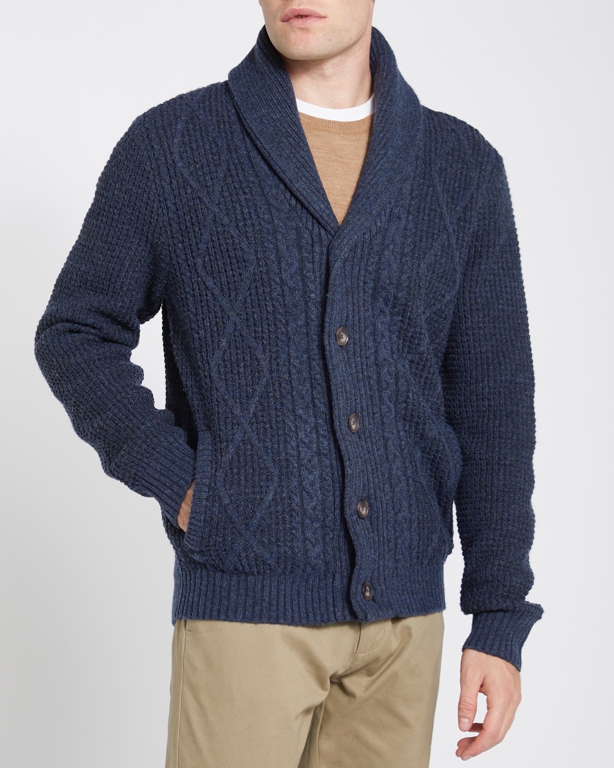 Cable knit cardigan (232MA237506C242507) for Man