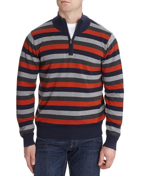 Dunnes Stores | Orange Cotton Striped Knit Jumper
