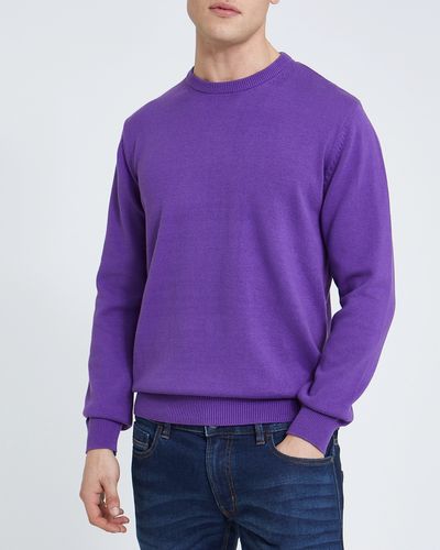 mens purple crew neck jumper