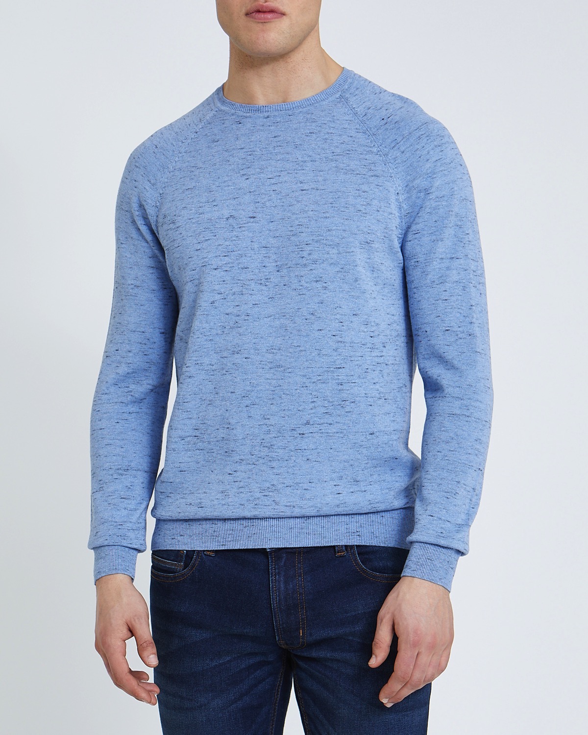 Dunnes Stores | Blue Heathered Crew Neck Jumper