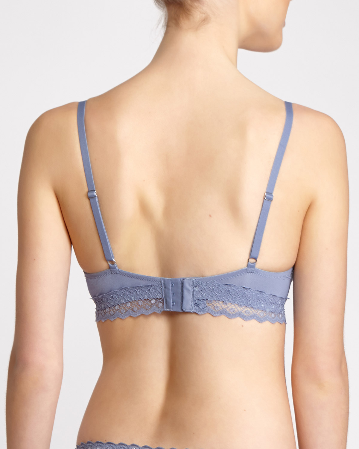 Dunnes Stores  Grey Lace Trim Push-Up Bra