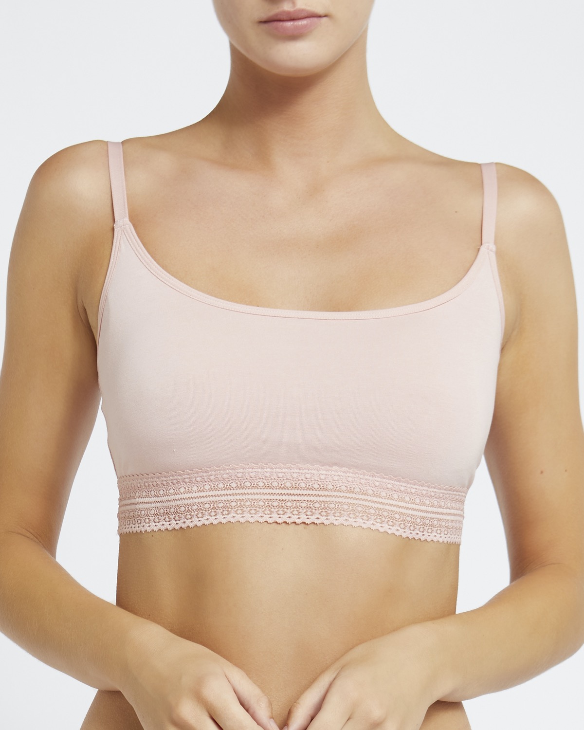 Dunnes Stores  Soft-pink Cotton Lounge Bralette Top